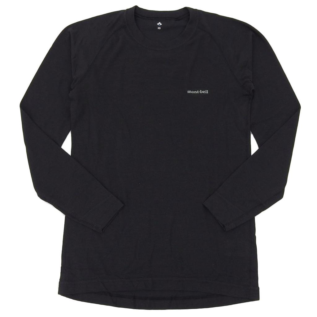 Montbell Men's Geoline L.W. Round Neck Shirt, Size 1107732 (Black/Small)