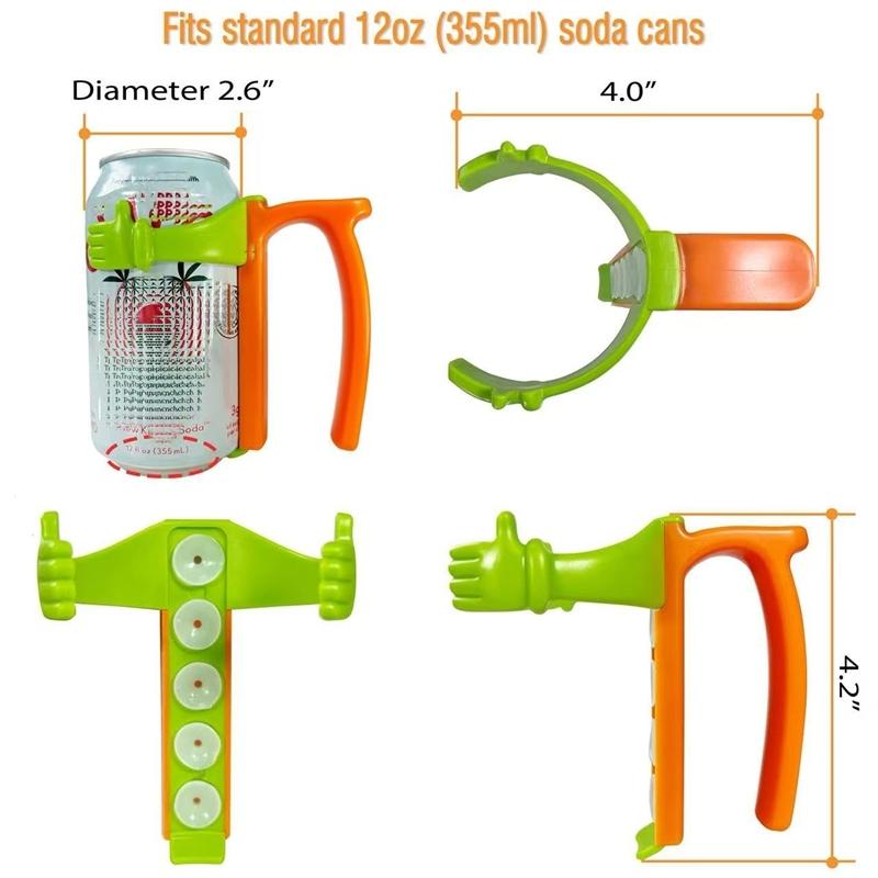Брызгозащищенный держатель для банки с газировкой с крышкой, портативный, с крышкой для соломинки и ручкой для баночных напитков и пива, подходит для стандартных банок с газировкой 12 унций