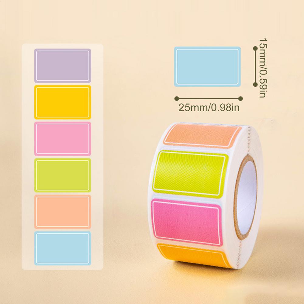 Colored Labels Stickers 500Pcs/set Handwritten Name Sticky Notes Rectangle Moving Labels Adhesive Solid Colors Tags