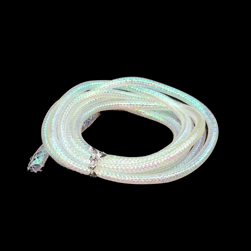 Pearl White Braided Mylar Tubing Fly Tying Materials 2mm-10mm Realistic Fish Scale Body Mesh for Streamers Bass Pike Salmon