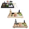 Japanese Zenes Garden for Desk Wood Sand Garden Zenes Decors Meditations Gift Sensory Therapy Tool Mindfulness Emotional