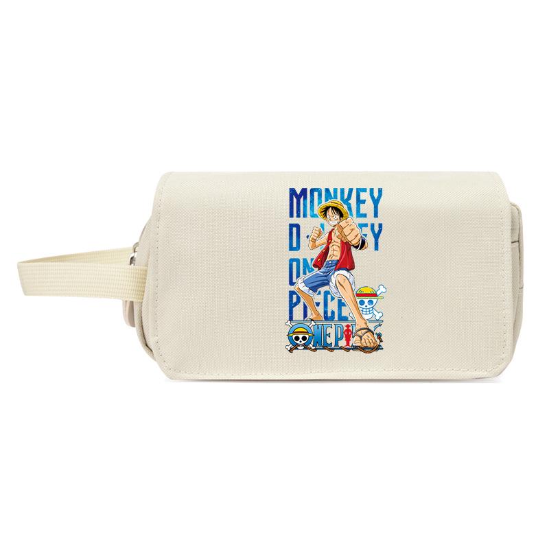 One Piece Large Capacity Pencil Case - Luffy, Zoro, Ace, Law, Sanji Japanese Style Student Stationery Bag