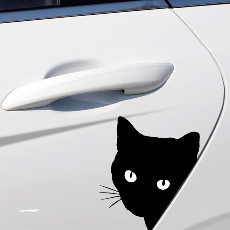 Fuuny Motorcycle Car Sticker Cat Peeking Cat Sticker Decal Black White Car Styling Vinyl Decal Decoration Auto Car Accessories