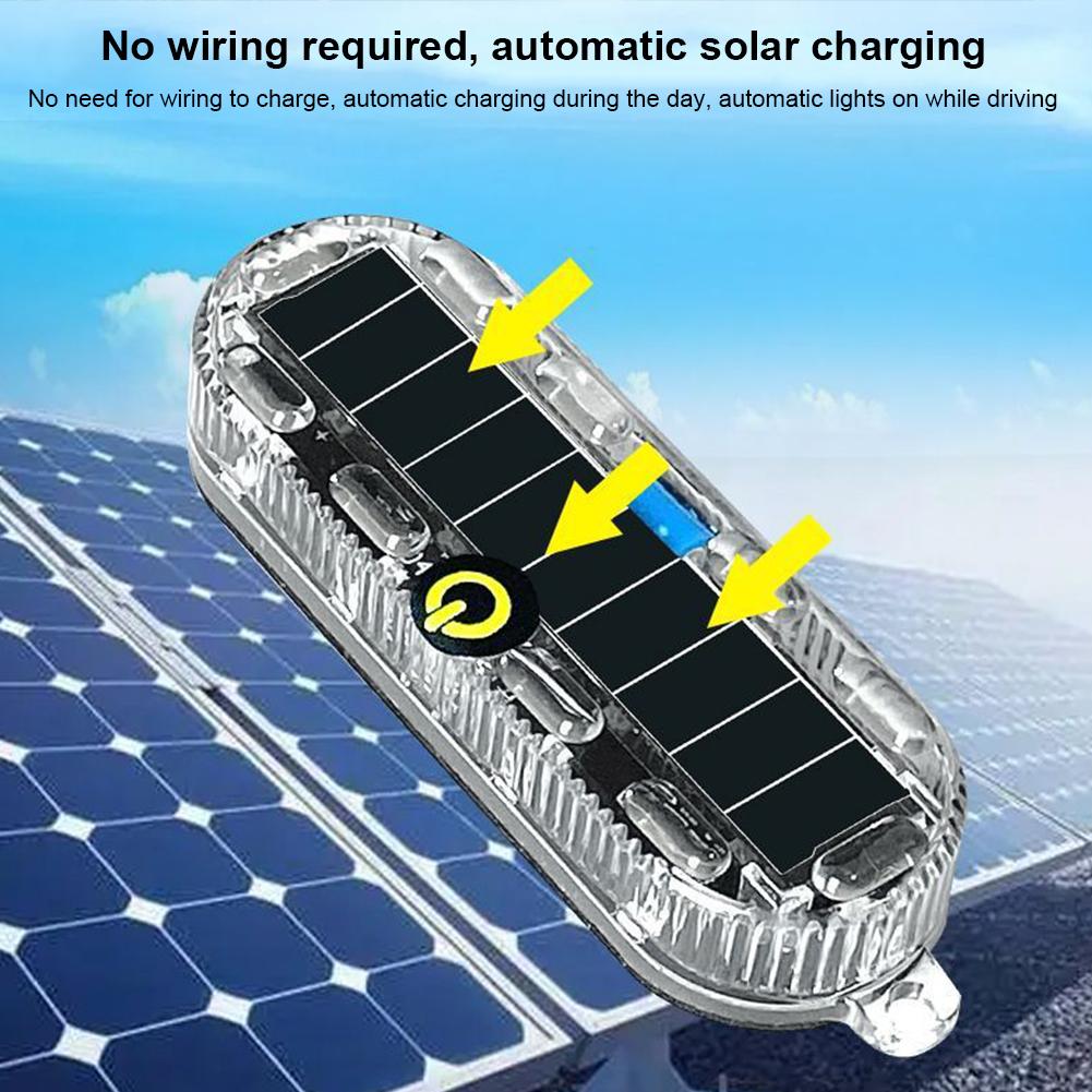 Солнечная Автомобильная стробоскопическая сигнальная лампа Автоматическое аварийное освещение Электрический мотоцикл Грузовик Тормоз Задний фонарь Водонепроницаемые мигающие огни