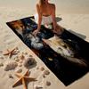 Crystal Cats Fantasy Beach Towel, Super Soft Microfiber, Gift for Her/Him, Birthday, for Pool, Beach, Travel, Home Decor Fan gifts