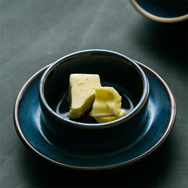 Небольшая тарелка для соуса с крышкой, коробка для масла, сыра, приправа, керамическая посуда, десертная закуска, уксусная тарелка