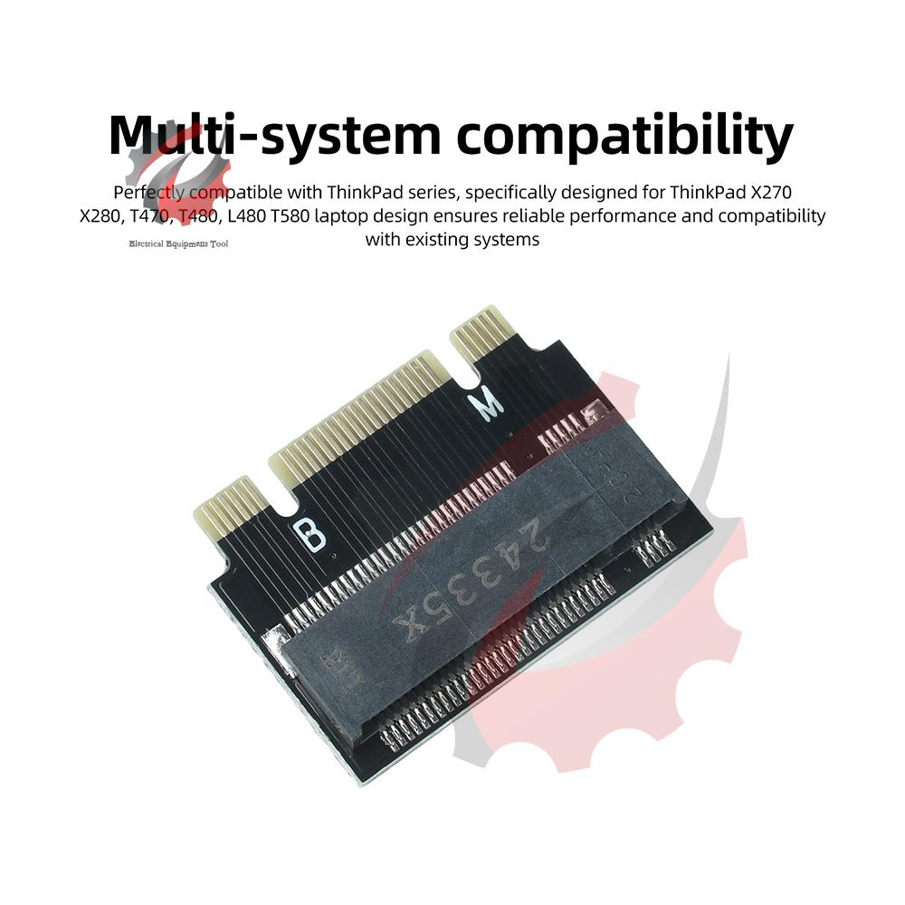 M.2 NVME Adapter Card for ThinkPad X270 X280 T470 T480 Compact Design High Speed Stable Signal No Screws Needed