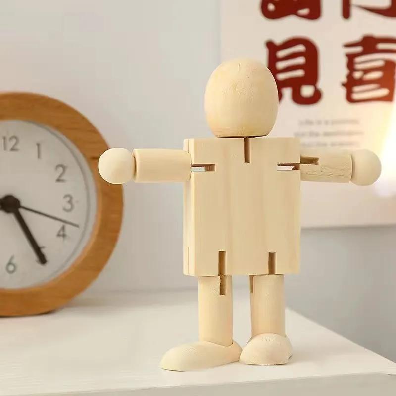 Деревянные поделки и украшения Мультяшные креативные DIY Белые животные Деревянные украшения Детский сад Рабочий стол Деревянная бочка Украшение YLE553