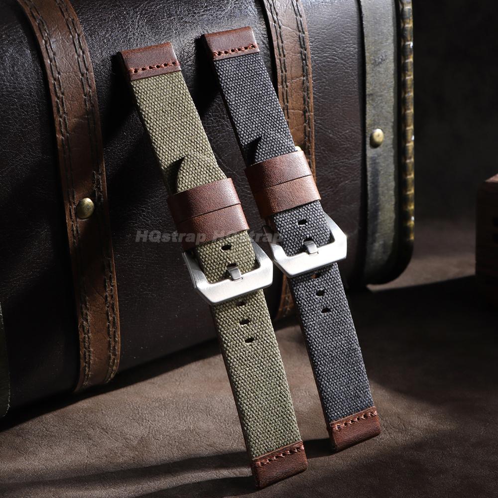 Ручной Нейлоновый Кожаный Ремешок 20мм 22мм 24мм для Panerai для Omega Часовой Ремешок Синий Армейский Зеленый Военный Браслет Мужской Женский Браслет