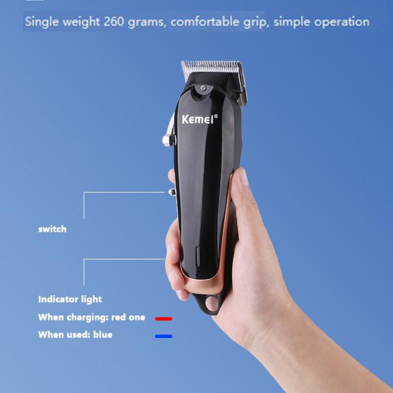 KM-1756 Hair Clipper Professional Barber Fade Hair Cutting Machine Rechargeable Electric Cordless Trimmer Men Strong Power