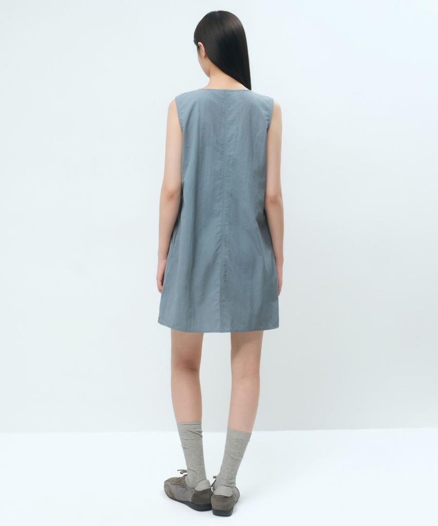 Musinsa Standard Woman Women'S Nylon Mini Dress [Grayish Blue]