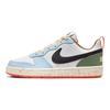 Nike Court Borough Low 2 GS Белые алебастровые детские кроссовки в крапинку с черным парусом DX6052-101