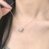 Women's Silver 925 Ball One Cubic Simple Chain Necklace
