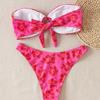 New Split Swimsuit Women's Print Sexy Halter Swimsuit Bow Strap Bikini Women