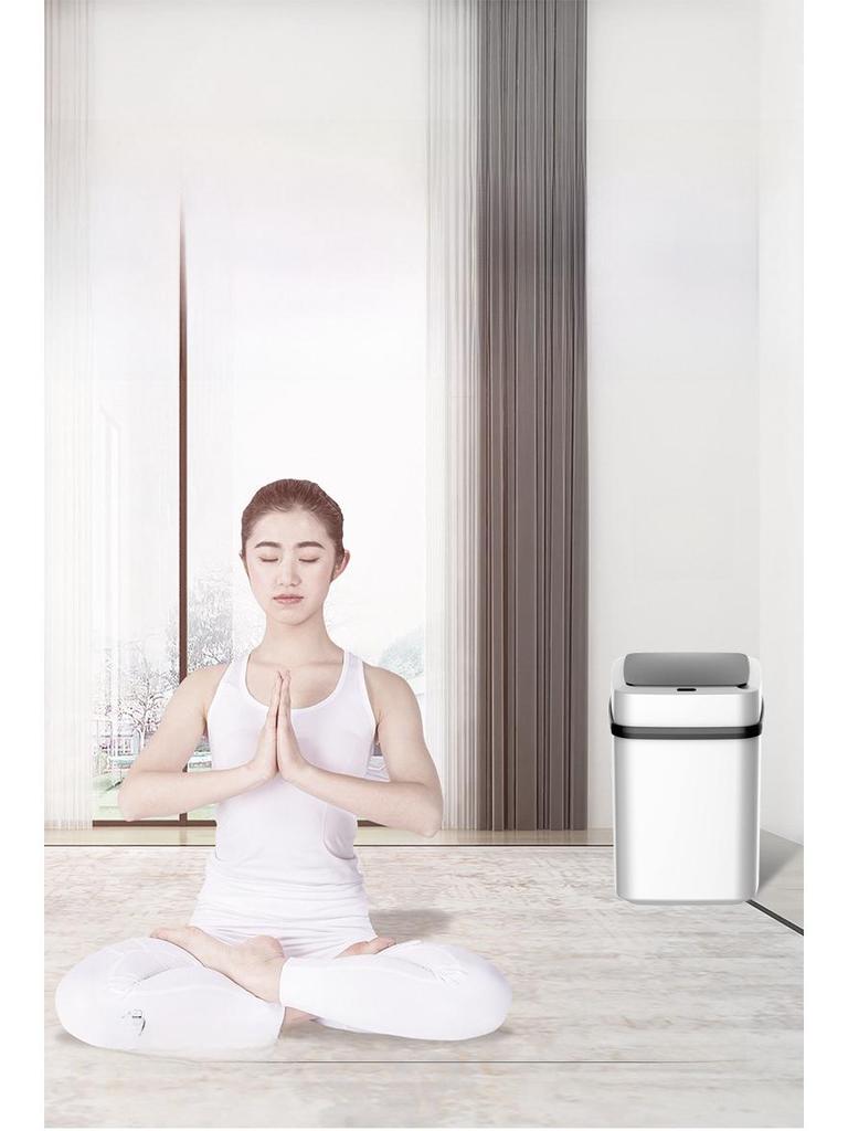 Smart Sensor Trash Can with Lid for Home - Ideal for Kitchen, Bathroom, and Living Room