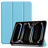 For iPad Pro 11 (2024) Case PC+PU Auto Wake Sleep Tablet Shell with Tri-fold Stand