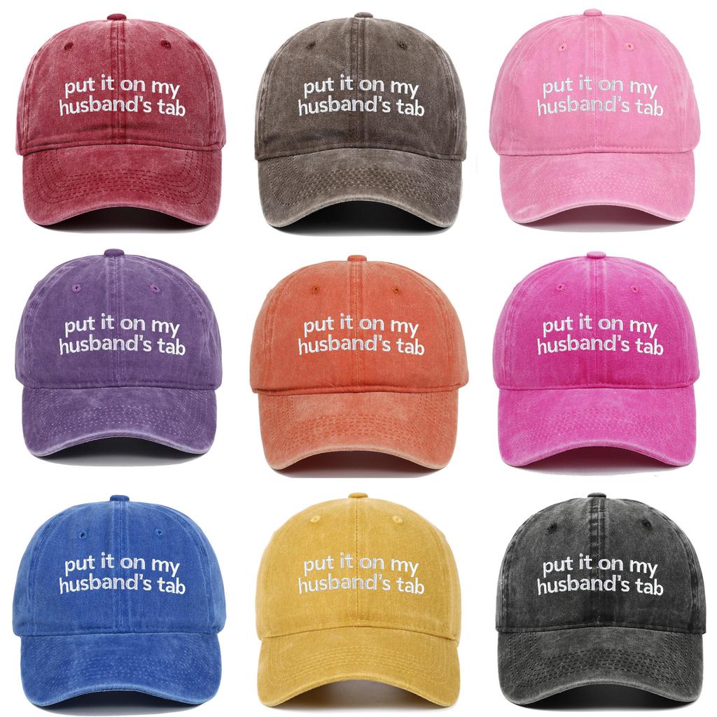 Put It On My Tab Embroidered Cotton Baseball Cap With Sunshade For Outdoor Casual Wear