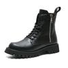 Мужские ботинки Мартин из коровьей кожи, новые осенне-зимние ботинки на толстой подошве с молнией для улицы, повседневные высокие кожаные ботинки, мужская обувь с высоким верхом