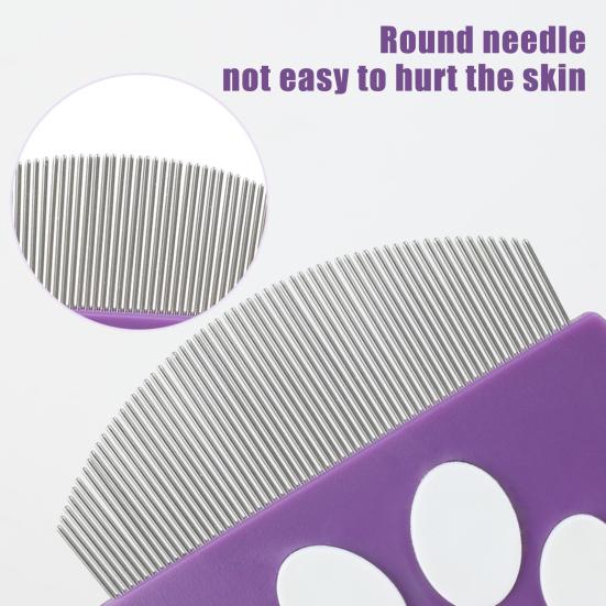 Расческа от блох для домашних животных, инструмент для удаления пятен от слез у домашних животных, расческа из нержавеющей стали для ухода за собаками и кошками с закругленными зубцами для мелких, средних и крупных домашних животных