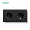 BSEED Double EU Socket 150*80mm Power Outlets Electric Sockets Plastic Wall USB C Socket  White Black Gold Gray 16A E Series