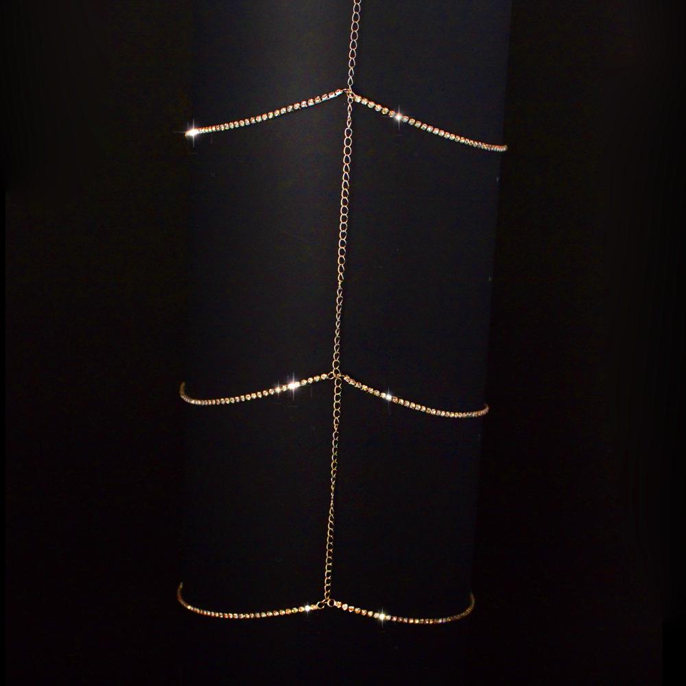 Европейская и американская многослойная цепочка на бедро и браслет на щиколотку со стразами