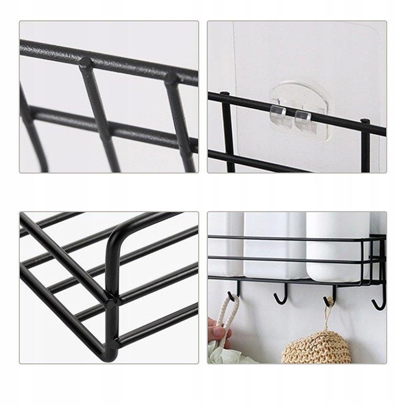 Bathroom Shower Shelf Hanging Black Metal