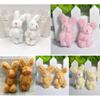 5pcs 4.5cm 6cm 5-color Soft Mini Joint Rabbit Pendant Plush Bunny For Keychain Bouquet Toy Doll DIY Ornaments Gifts