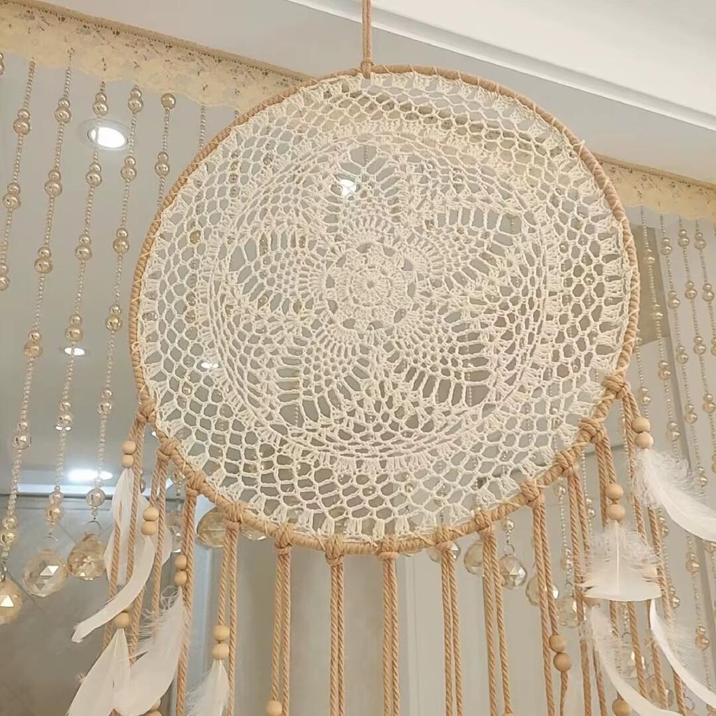 Ловец снов Гобелен Бохо Макраме Хлопок Тканый Ручной Работы Богемное Искусство с Кисточками Ремесло Орнамент Для Спальни Гостиной Квартиры Детской