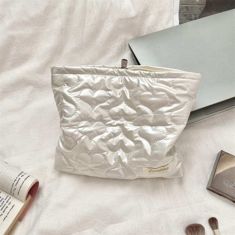 Multifunctional Skincare Products Pouch Love Bow Zipper Makeup Handbag Travel