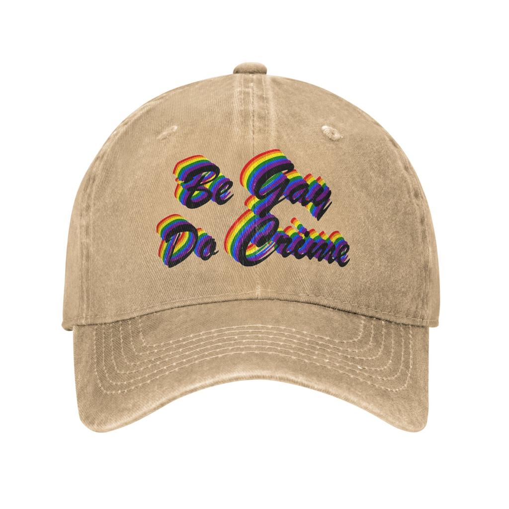 Be Gay Do Crime Multicolor Hat Peaked Womens Cap Word Art Black Personalized Visor Protection Hats