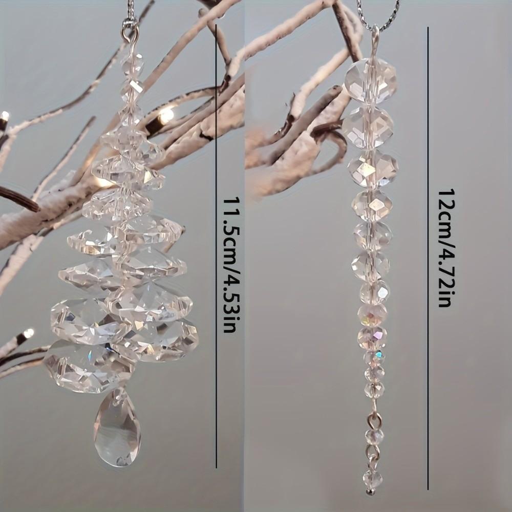 Xmas Tree Shape Crystal Beads Pendant Transparent Christmas Tree Pendant Party Decoration