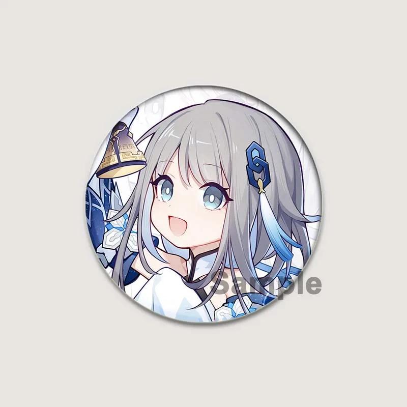 32/44/58mm Super Popular Game Anime Genshin Impact Badge Cartoon Style Brooches On Backpack Clothes Handmade Round Pins for Jewelry