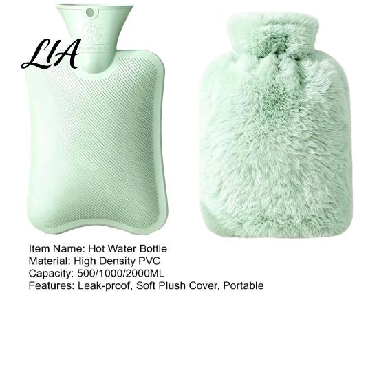 Hot Water Bottle with Washable Cover Plush Cover, 500/1000/2000ML Leak-proof Bag, Portable Bag Cold Compress Pouch for Shoulder, Back, Hand,