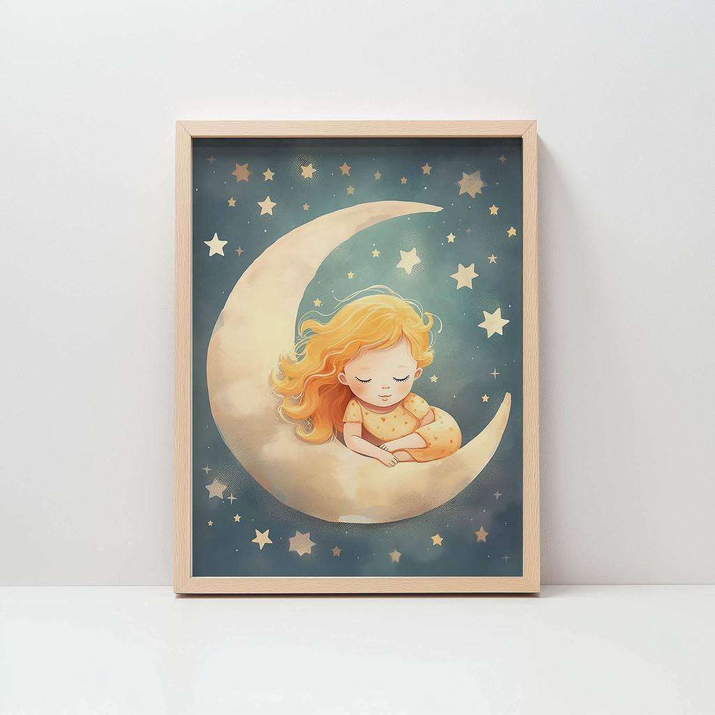 Plakat Księżniczka Na Księżycu Plakat Księżniczka Na Księżycu, 70X100 Cm, Bez Ramy, Płótno Premium Na Blejtramie