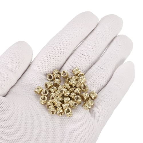 uxcell Knob Insert Nuts, Pack of 50, M4x4mm Lx5.5mm OD, Brass Heat-Set Inserts for 3D Printing