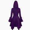 European and American Hot Corns Shoelace Hooded Cardigan Ruffle Sleeve Asymmetrical Hem European and American Women's Clothing Cape Coat Ladies.