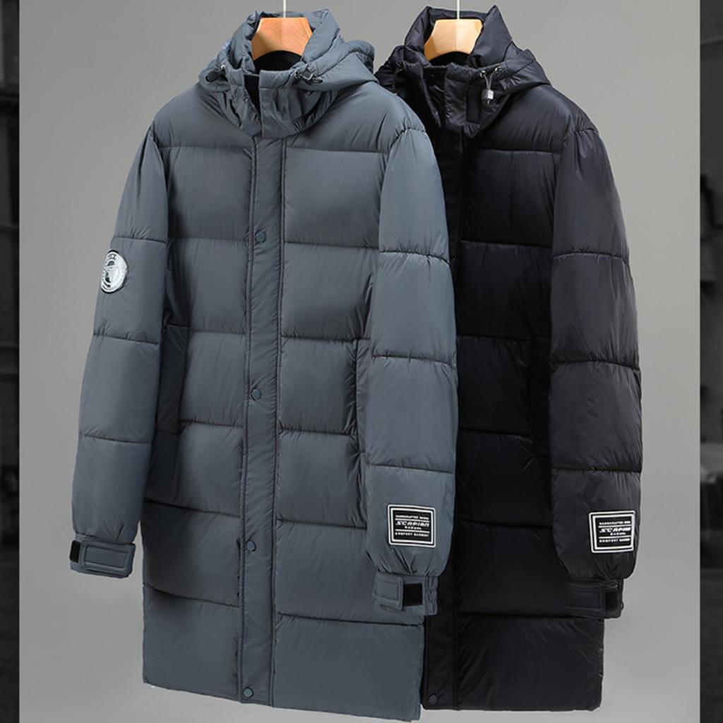 Мужское хлопковое пальто больших размеров средней длины, свободное повседневное толстое хлопковое пальто с капюшоном, 4XL-10XL