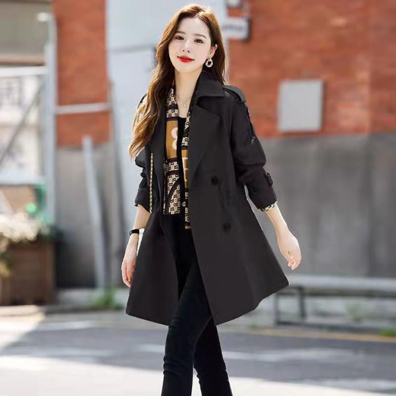Windbreaker Coat for Women Spring and Autumn 2024 New Mid-length Niche Slim Temperament Casual Coat