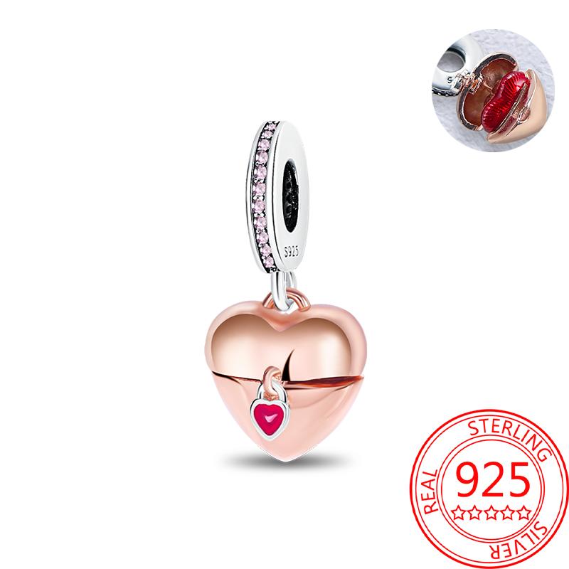 Медь Настоящее Розовое Золото Розовый Осьминог Летняя Черепаха Сердце Подвеска Шарм Подходит для Оригинальных Браслетов Ожерелий Браслет Девушка