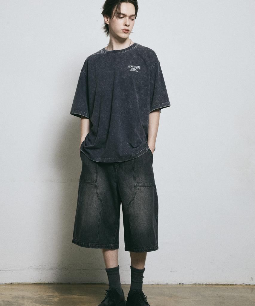 BUNKERBUSTER Snow Wash Circle Graphic Short Sleeve T-Shirt Mq2Tu281_Charcoal