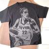 Caitlin Clark Bleached T-Shirt: Handmade Faded Black Basketball Tee