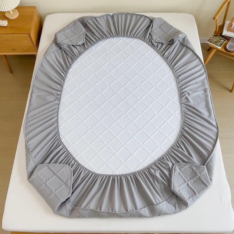 Хлопковый утолщенный наматрасник, антибактериальный, против клещей, простыня, постельное белье для двуспального размера King Queen, наматрасник