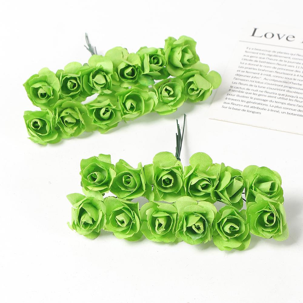 144 шт. Искусственные букеты роз Бумажные Поддельные цветы Домашний Декор для комнаты Свадебное украшение Рождество Navidad 2025 Новый год DIY Венок