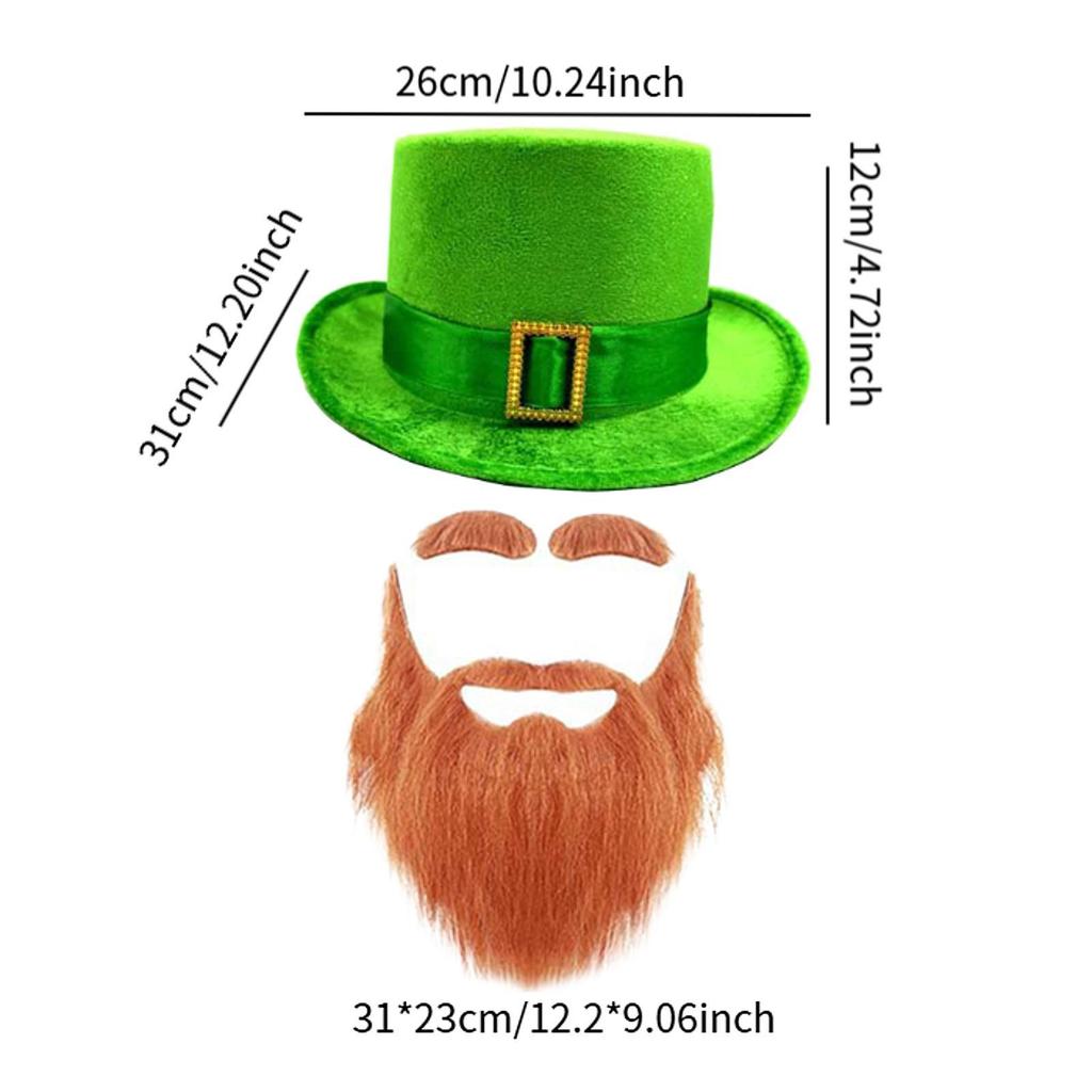 ST. Patrick's Day Hat Creative Top Hat ST Patrick's Day Hat with Beard for Party