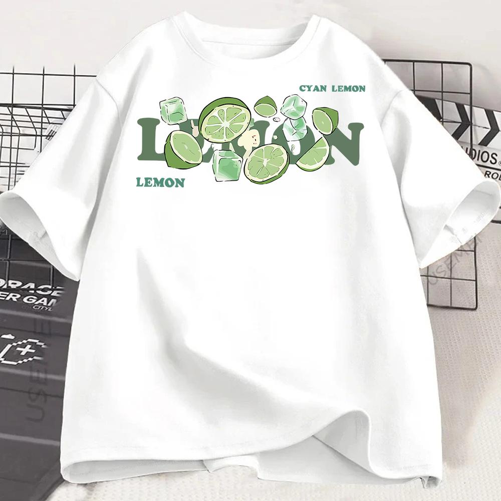 Korean Version Retro Minimalist Printed Summer Tshirt Casual Loose Couple Thin Short Sleeves Unisex Clothing Graphic T Shirts
