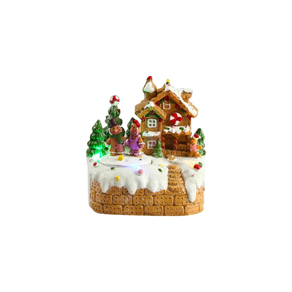 Glowing Gingerbread House With Lights - Animated Christmas Decoration For Indoor Festive Display