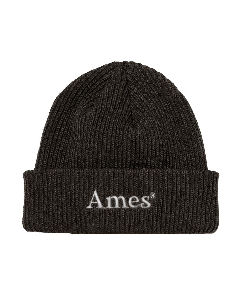 AMES-WORLDWIDE Базовая шапка-бини с логотипом Коричневая