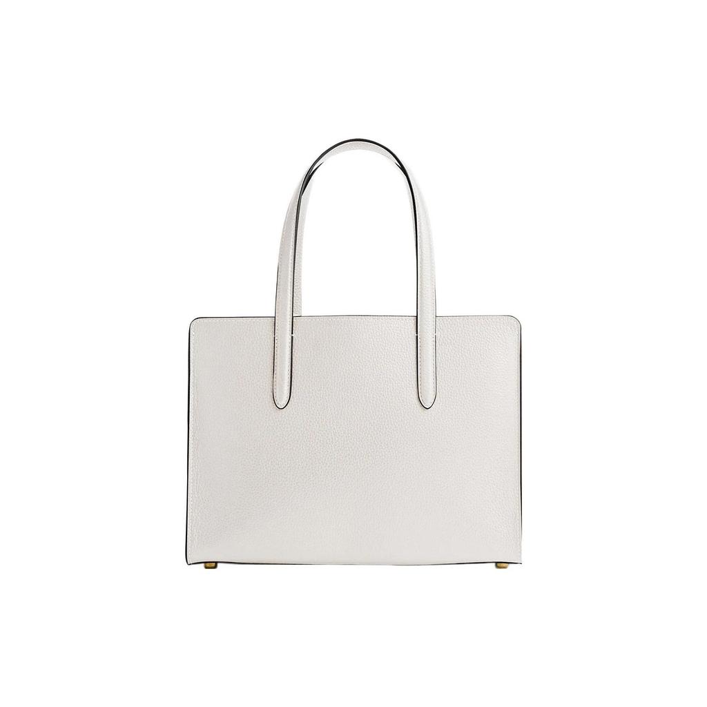 Coach Carter 28 Solid Color Logo Tag Pebble Leather Tote Bag Women tote White CJ806-B4HA