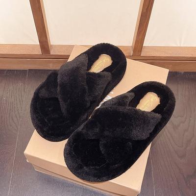 Новые тапочки женские зимние из искусственного меха для женщин домашние тапочки на платформе теплые и удобные