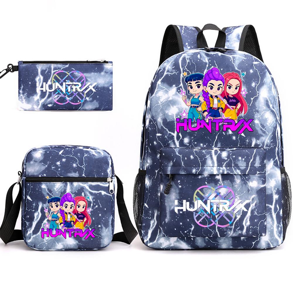 3Pcs/set Anime Cartoon Printed Large Capacity Bookbag Backpack with Shoulder Bag Pencil Case for Student Boy Girl Schoolbag